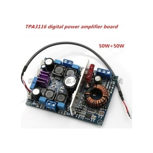 Amplifier board+ booster module 12V battery-powered car TPA3116 digital power amplifier board dual-channel 50 W + 50 W