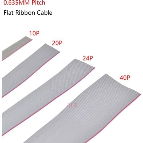 2Meter 6/8/10P/14P/16P/20P/40P 0.635mm PITCH Grey Flat Ribbon Cable 6/8/10/16/20/40 Pin 30AWG WIRE for IDC FC 1.27MM Connector