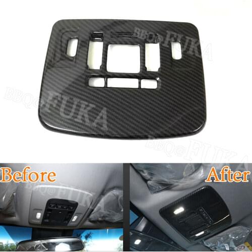 BBQ@FUKA New Car Accessories For Toyota Camry 2018 Interior Roof Reading Light Cover Trim Carbon Fiber Color ABS 1 PC