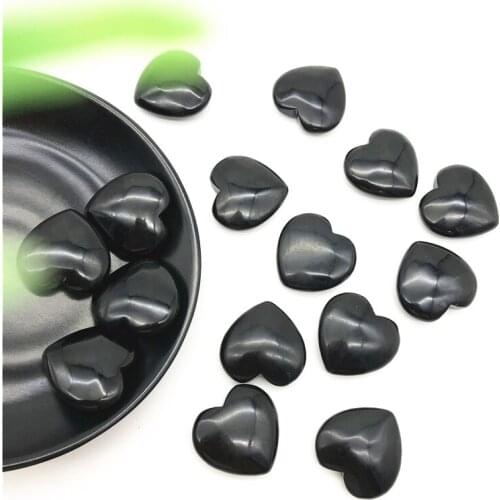 Drop Shipping 1PC Natural Black Obsidian Heart Love Shaped Quartz Crystal Gemstone Reiki Healing Natural Stones and Crystals