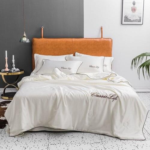 Drop Shipping Solid Summer Air Condition Quilts Duvet Bed Washed Throw Blankets Bedding Bedspread Thin Comforter