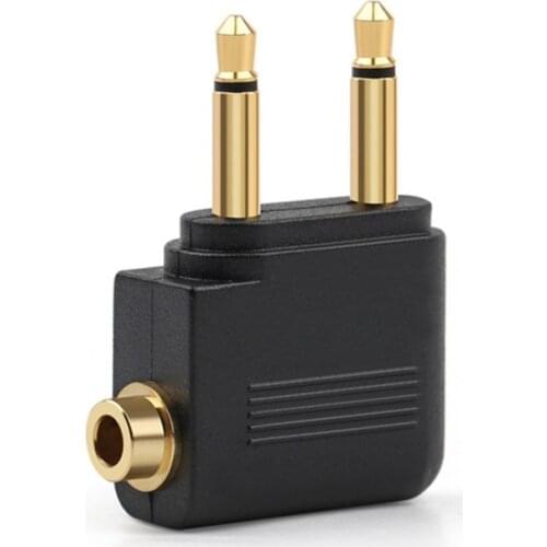 Jack 3.5mm Male To Female Converter Airplane Earphone Connector Mono Gold Plated Aircraft Special Audio Adapter 3.5 Headphone