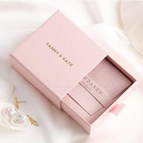 Chinese custom logo printed luxury sliding small travel round earring paper packaging jewelry box with microfiber jewelry pouch