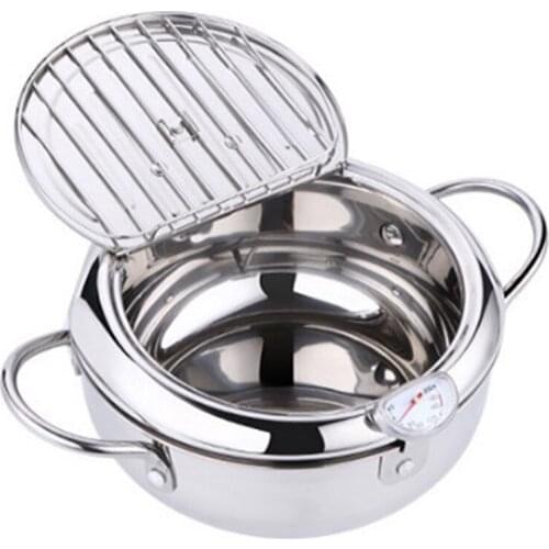 MOMs HAND Kitchen Deep Frying Pot Thermometer Tempura Fryer Pan Temperature Control Fried Chicken Pot Cooking Tools