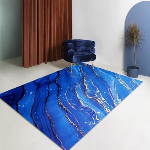Blue Gold Floor Carpets Luxury Abstract 3D Marble living room rugs Home Decor Bedroom Sofa Coffee Table Kitchen Floor Door Mat