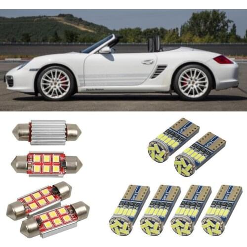 Interior led Car lights For porsche boxster 987 cabrio car accessories boot light License Plate Light 6pc