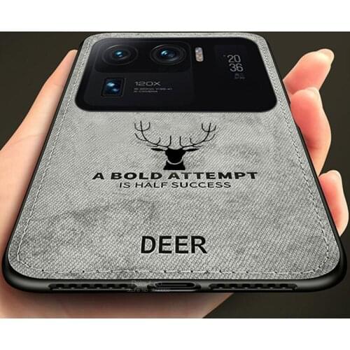 Derr Pattern Cloth Fabric Case For Xiaomi Mi 11 Ultra Xiomi Mi11 11Ultra 6.81" Silicone Frame Shockproof Phone Cover Coque Shell