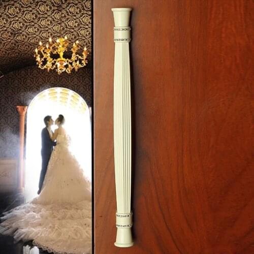 Extended ivory white furniture handle European diamond wardrobe drawer pull Rural closet kitchen knobs wine cabinet handle 224mm