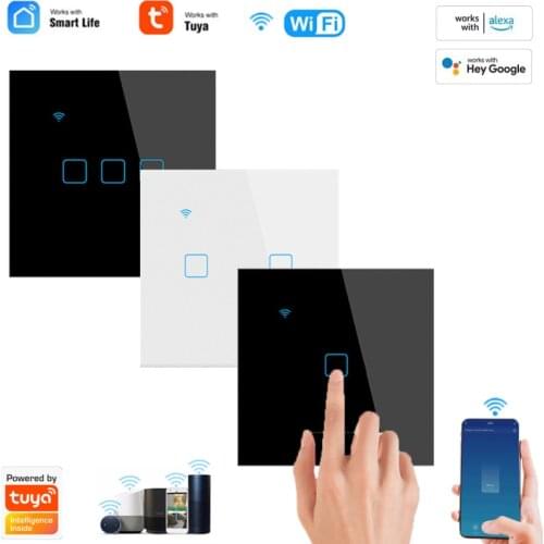 Smart Wifi Switch Touch Switch Wall Button Switch 1/2/3/4 Gang EU/AU Light Switch Support Alexa And Google Home Assistant