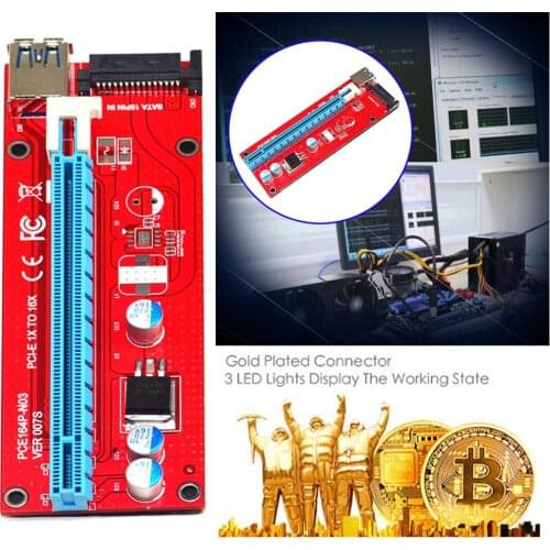 USB 3.0 164P PCI-E Express 1x to 16x Extender Riser Card 6Pin SATA Mining For Bitcoin Litecoin For BTC Miner Mining Accessories
