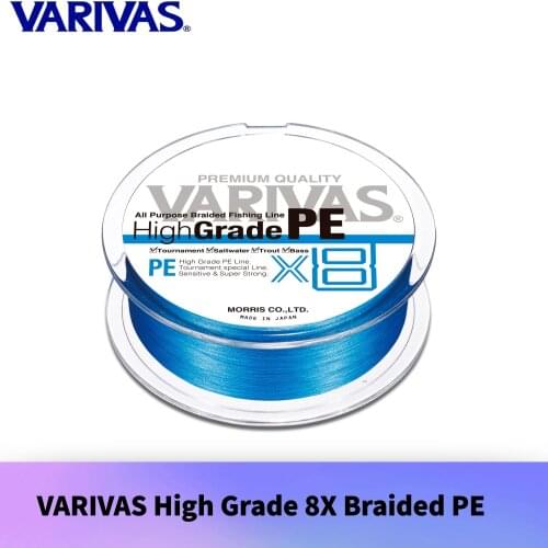 JAPAN VARIVAS High Grade PE X8 Blue Braided PE Super Strong 150m Trout Bass Pike Saltwater Premium Quality Fishing Line