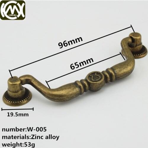 KIMXIN Hardware factory Selling zinc alloy archaize Furniture shake handshandle Equipped with screw Antique copper color W-005