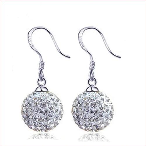 Korean Silver Earring Female Jewelry New Retro Fashion Rhinestone Earrings Temperament Crystal Earrings Wholesale Summer Jewelry