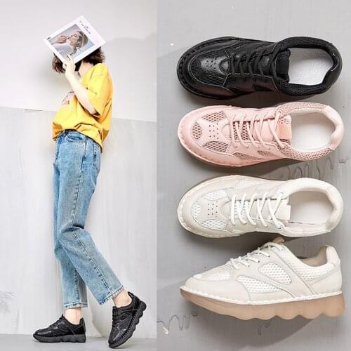 Tilocow 2020 Women Sports Shoes for Womens Mesh Lace Up Sneakers Female Casual Shoes Woman Sewing Zapatos De Mujer Plataforma