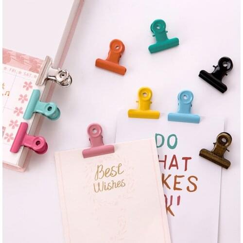 1PC multi-function Binder clips Mini Metal Elliot Folder Clips Notes Letter Paper Clip school Students Office Supplies colorful