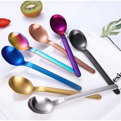 1 Pcs Stainless Steel Spoon Lengthening Deepening Adult Plating Spoon Bar Tool Home Table Spoon Multicolor Optional