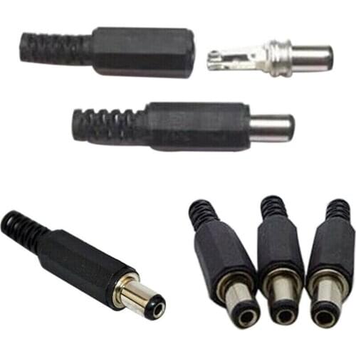 10pcs Male Female DC Power Plug Socket Jack Adapter Connectors Set 2.1x5.5mm