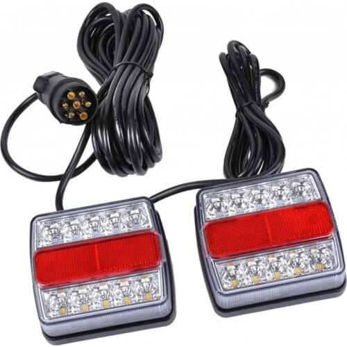 12V Waterproof LED Trailer Lights Stop/Indicator/Tail Light Kit Red+White