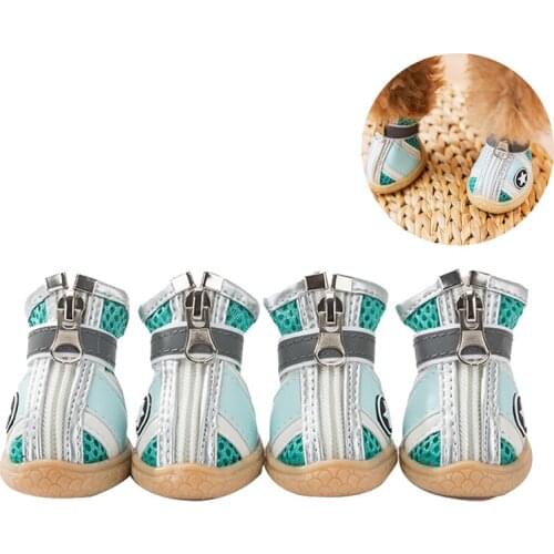 4 Pairs Of 1 Set Of Pet Shoes Dog Shoes Bichon Frise Chihuahua Spring And Summer Breathable Shoes Suitable For Small Dog Shoes