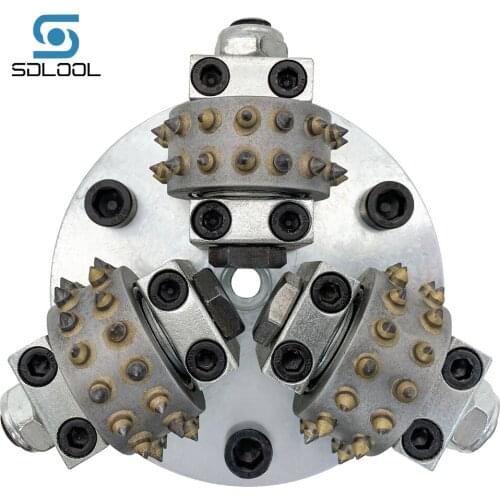 5 Inch Bush Hammer Wheel For Concrete Pavers Stone Surface 3 Rollers Hand Grinder Tools