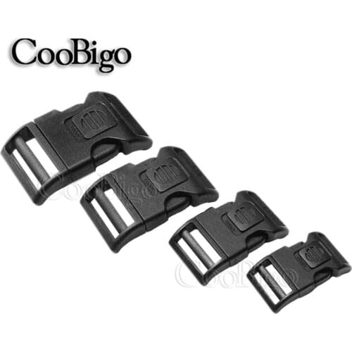 5Pcs Plastic Side Release Buckle Black Self-locking Buckles For Backpack Luggage Webbing 20mm 25mm 32mm 38mm