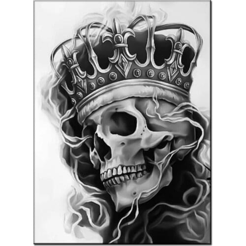 5D DIY Diamond Painting cross stitch Crown Skull mosaic full square/round diamond embroidery rhinestone painting black white art