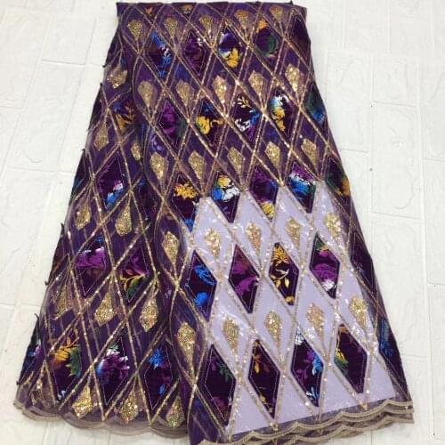 African Sequined Lace Fabric Embroidered French Lace Nigeria Mesh Lace Fabric Bridal High Quality French Tulle FJ4371
