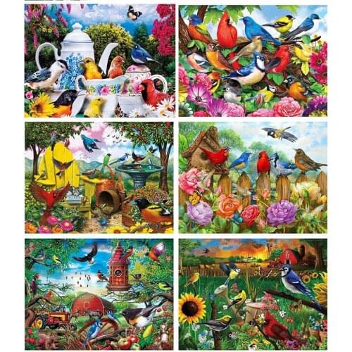5D Diy Diamond Painting Cross Stitch Kits Flower Bird Animal Diamond Embroidery Landscape Full Drill Handicraft Home Decor