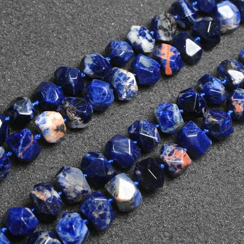 11x14mm Faceted Freefrom Sodalite Beads Natural Stone Beads For Jewelry Making Beads Bracelets For Women 15'' DIY Beads