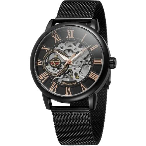 Forsining Transparent Case 2021 Fashion Men Watches Top Brand Luxury Mechanical Skeleton Wrist Watch Clock Man Wristwatches