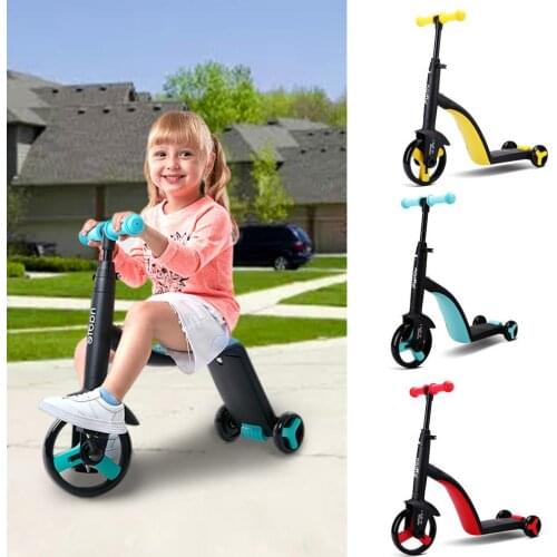 Children Scooter Tricycle Baby 3 In 1 Balance Bike Ride On Toys For 1-6 Years Old Children For Learning Walk Scooter Toys Gift