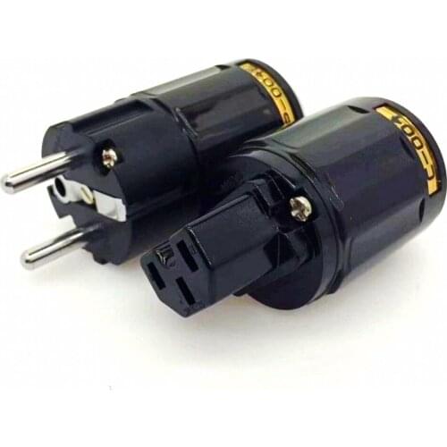 HIFI C-004 p-004eoyaide Schuko Europe EU power plug rhodium plated IEC audio connector male / female matihur audio HiFi