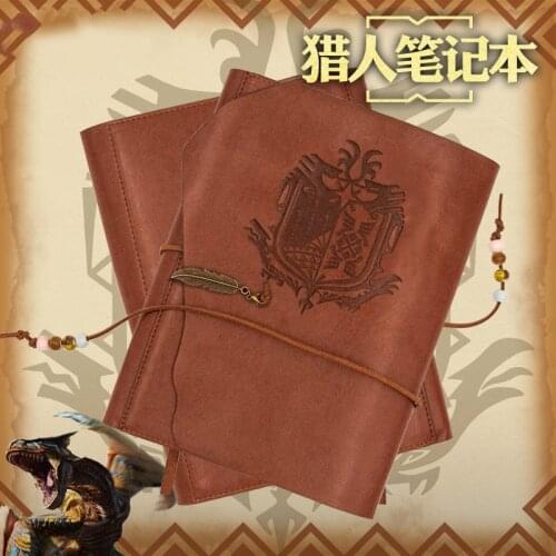 Game Monster Hunter Cosplay Retro PU Leather Notebook Journal Diary Workbook Hand Book Anime Book Binders A5 Xmas Gift