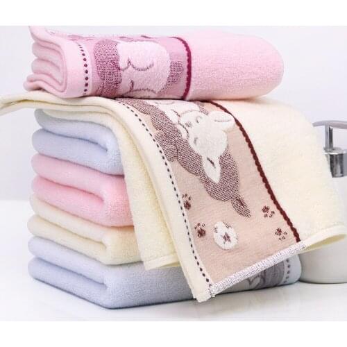 Buy 1 Get 1 Free Cartoon Little Lazy Cat Lovely Cotton Thickened Towel Household Soft Adult Face Towel
