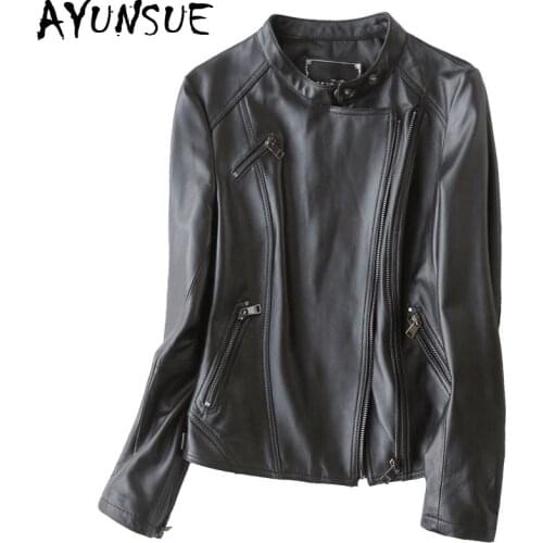 AYUNSUE 2020 Fashion Genuine Leather Jacket Women Real Sheepskin Coat Female Spring Short Slim Jackets For Women casaco 700101