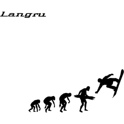 Langru Fashion Snowboarding Evolution Extreme Sport Vinyl Car Stickers Silhouette Decor Car-Styling Decorative Jdm