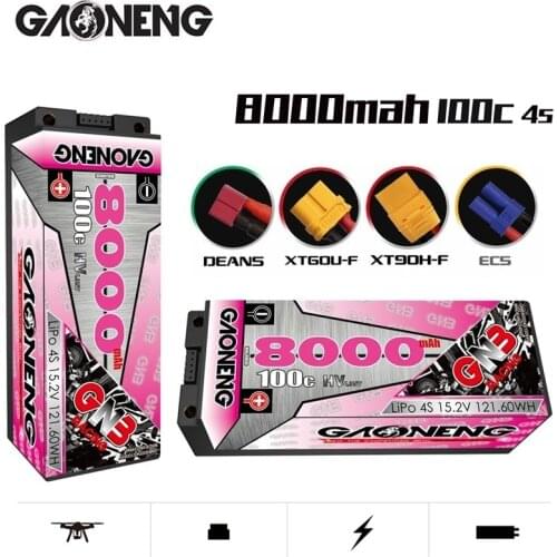 GAONENG GNB 15.2V 8000mAh 100C/200C LiPo Battery For Remote Control Car Racing Spare Parts With Shell Upgrade LiHV 4S Battery
