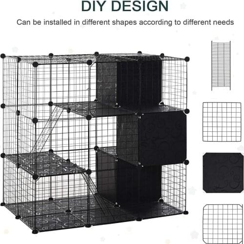 DIY Pet Playpen Dog Fences Animal Cat Crate Cave Multi-functional Sleeping Playing Kennel Rabbits Guinea Pig Cage Dog House