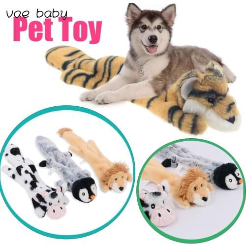 Kawaii stuffed Skinny peltz animals toy Unstuffed Squeaky Plush toys Durable Dog Toys Milk Lion Penguin plush toy