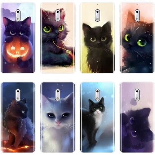 Cute Cat Cartoon Back Cover For Nokia 7 Plus X6 Soft Silicone Case For Nokia 1 2 3 5 6 8 Phone Case