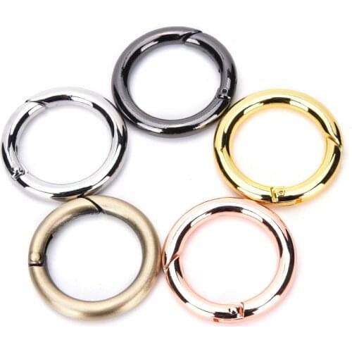 New Selling 28mm Silver/Gold Plated Alloy Round Spring Snap Hooks Clip