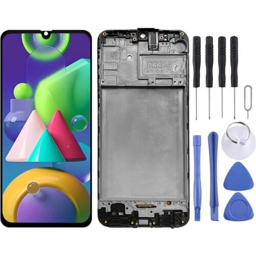 Original LCD Screen and Digitizer Full Assembly With Frame for Samsung Galaxy M21 SM-M215