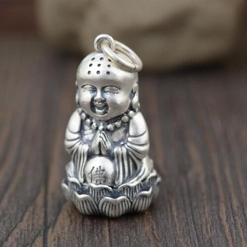 990 sterling Silver pray pendant charm Cremation Capsule ash urn holder A2821
