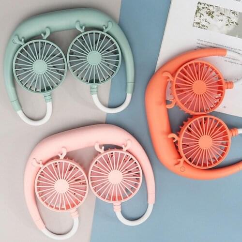 Portable 1200mAr USB Mini Fan Neck Fan Rechargeable Small Portable Sports Fan light Desk Hand Air Conditioner cooler for Room