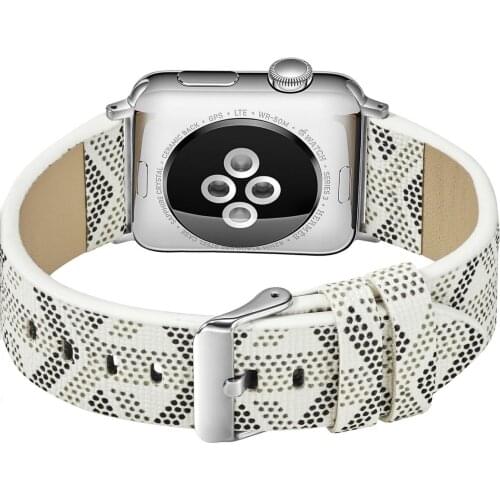 Genuine Leather for Apple Watch White Bands 38 40mm 42 44mm for iWatch SE Womens Strap Classic Wristband Series 6 5 4 3 2