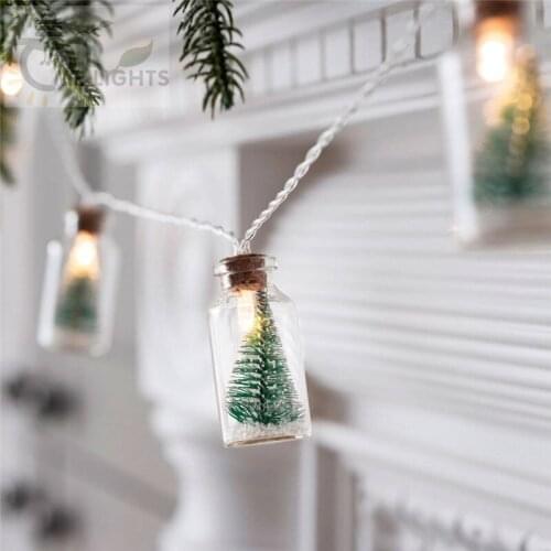 Christmas Tree Glass Jar Light Battery Fairy String Light With Bottle For Christmas Decoration Halloween Party Birthday Decor