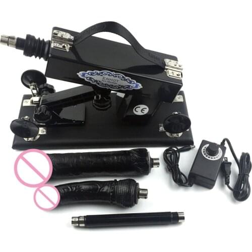 ENHOT sex machine with Free Vibrating dildo NO batteries, AU,EU,USA,UK plug automatic retractable pumping gun E-A5-005