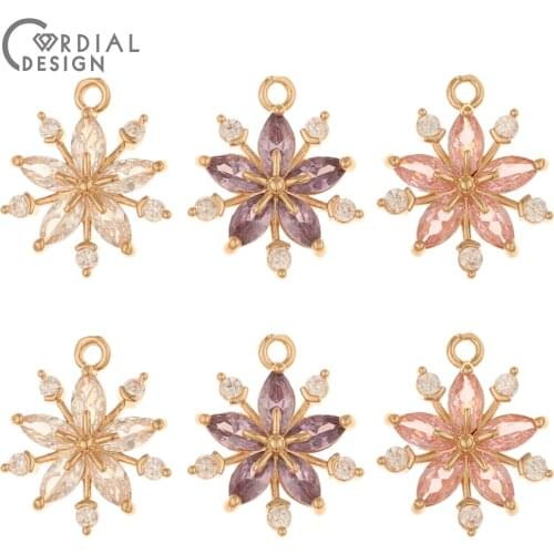 Cordial Design 50Pcs 15*18MM DIY Pendant/Jewelry Accessories/Hand Made/Jewelry Findings & Components/CZ Charms/Earrings Making