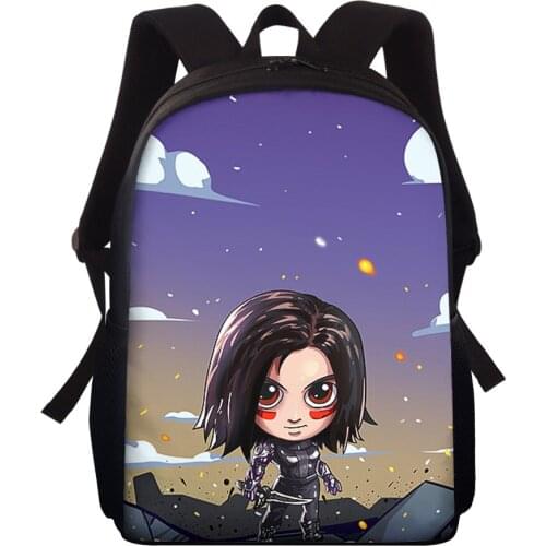 ELVISWORDS Teenager School Bags Battle Angel Print Book Bag For Girls Boys Women Backpack Kids Bagpack Customize Mochila Escolar