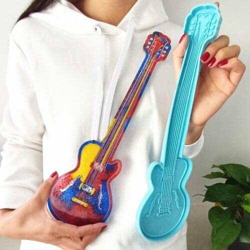 DIY Guitar Shape Epoxy Resin Mold Handmade Casting Silicone Mould Crafts Jewelry Making Tool